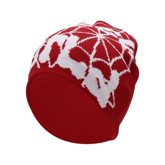 Unique Bargains Cycling Hat Warm Comfortable and Breathable Hard Hat Liner White Peace World Acrylic Red Base 22x22cm 1 Pcs
