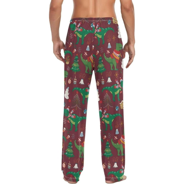 GZHJMY Dinosaur Pajama Pants for Men Lounge Pants Lightweight Men Pajama Bottoms with Drawstring Pockets Christmas New Year Birthday Gifts Large Walmart
