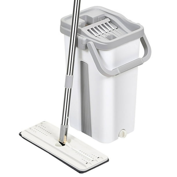 Flat Floor Mop and Bucket Set , Self Cleaning , Automatic Squeeze