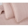 thumbnail image 4 of Chezmoi Collection Madrid Herringbone Geometric Solid Cotton Lightweight Quilt, 3-Piece Quilt Set, Queen, Blush, 4 of 9