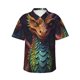 thumbnail image 1 of Balery Whimsical Dragon Color Cool Camisas hawaianas de manga corta para hombre, camisas playeras de corte holgado, camisas de vacaciones con botones,X-Large, 1 of 7