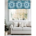 thumbnail image 5 of Teal Blue Boho Curtain Valances for Windows, Abstract Floral Ethnic Tribal Modern Kitchen Valance Window Treatment, Light Filtering Block Curtains for Bathroom/Bedroom/Living Room 54'' x 18'', 5 of 9