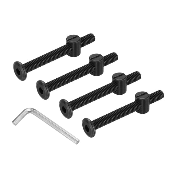 Uxcell Furniture Bolt Nut Set, 4 Pcs M8 x 70 mm Flat Head Hex Socket Cap Screws Bolts