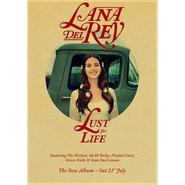 Pósteres Vintage de la cantante Lana Del Rey, pegatina de papel Kraft Retro Born To Die, decoración para habitación, Bar, cafetería, regalo, pinturas de pared artística impresas Tan Jianjun unisex