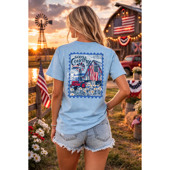 Southern Couture Classic Gods Country Barn USA T-Shirt