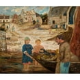 thumbnail image 2 of Tadeusz Makowski 23x20 Black Ornate Framed Double Matted Museum Art Print Titled: Return from a Crayfish Fishing Trip (1924), 2 of 5