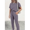 thumbnail image 4 of PRETTYGARDEN Women's Two Piece Lounge Sets Spring Summer Jogger Pants Vacation Outfits Travel Airplane Matching Clothes, 4 of 6