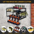 thumbnail image 3 of Tool Storage Rack Heavy Duty Wall Mount Drill Holder Rack Power Tool Storage Organizer Black Shelf, 3 of 3