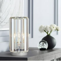 360 Lighting Caledan Modern Accent Table Lamp 10 1/2" High Clear Crystal Rods for Bedroom Bedside Nightstand Office Kids Family House Home
