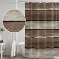 thumbnail image 5 of Brown Beige Wooden Shower Curtain, Waterproof Shower Curtains for Bathroom, Vintage Farmhouse Retro Art Washable Fabric Bathtub Curtain Set Bath Decor with 12 Hooks Standard 72"x72", 5 of 8