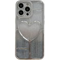 thumbnail image 7 of Luxury Glitter Electroplate Love Heart Sparkle Phone Case Lens Protective Cover Compatible with iPhone 13 Pro, Purple, 7 of 7
