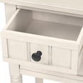 thumbnail image 7 of Retro Narrow Console Table with 3 Drawers and Open Bottom Shelf, Wood Entryway Sofa Table Side Table with Storage Cabinets for Living Room Hallway, Easy Assembly, Ivory, 7 of 7