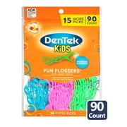 DenTek Kids Fun Flossers, Floss Picks, Removes Food & Plaque, 90 Count