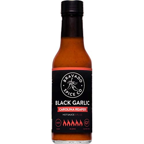 Black Garlic And Carolina Reaper Hot Sauce By Bravado Spice FEATURED ON