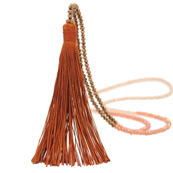 Jewelry Chain Sweater Boho Vintage Women Bead Long Gl Drop Necklace Tassel Necklaces Pendants Necklaces for Women Cotton Coffee