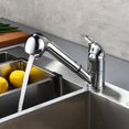thumbnail image 3 of Grifo de cocina extraíble, grifo de cocina con rociador, grifo mezclador para fregadero, caño bajo, grifo para fregadero de cocina giratorio de 360°, plateado, 21,5*20*8cm, 3 of 4