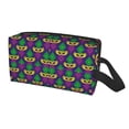 thumbnail image 2 of Goofa Mardi Gras Carnival3 Printed Toiletry Bag with Handle,Large Capacity Travel Makeup Cosmetic Bag for Women, Carry on Airport Airline Compliant Bag, 2 of 9