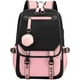 thumbnail image 1 of Ryggsäck för tonårsflickor Middle School Students Bokväska Outdoor Daypack med USB laddningsport Svart Rosa, 1 of 5