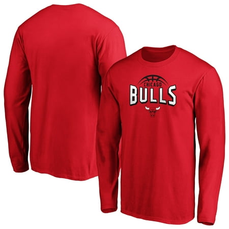 Men's Fanatics Branded Red Chicago Bulls Clamp Down Long Sleeve T-Shirt