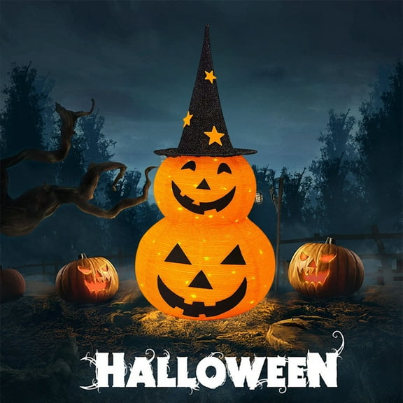 Dserhfy 3FT Halloween Collapsible Pumpkin Decoration Battery Operated Light Up Pumpkin Light Pop Up Jack-o-Lantern for Indoor Outdoor Yard Porch Holiday Decor