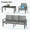thumbnail image 6 of MRUAKA Aluminum Patio Furniture Set, 6 Pcs Modern Outdoor Sofa Sets, Outdoor Sectional Patio Conversation Set with Coffee Table for Backyard, Poolside, Dark Grey, 6 of 10