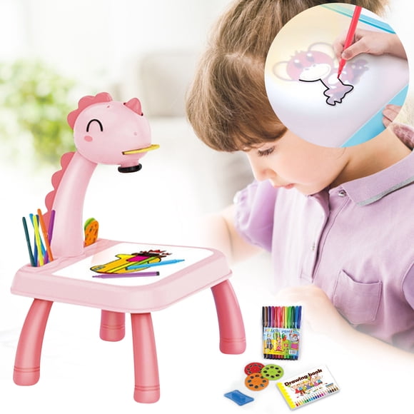 Child Smart Dinosaur Style Projector Desk With Light & Music Learning Painting Toy 5ML