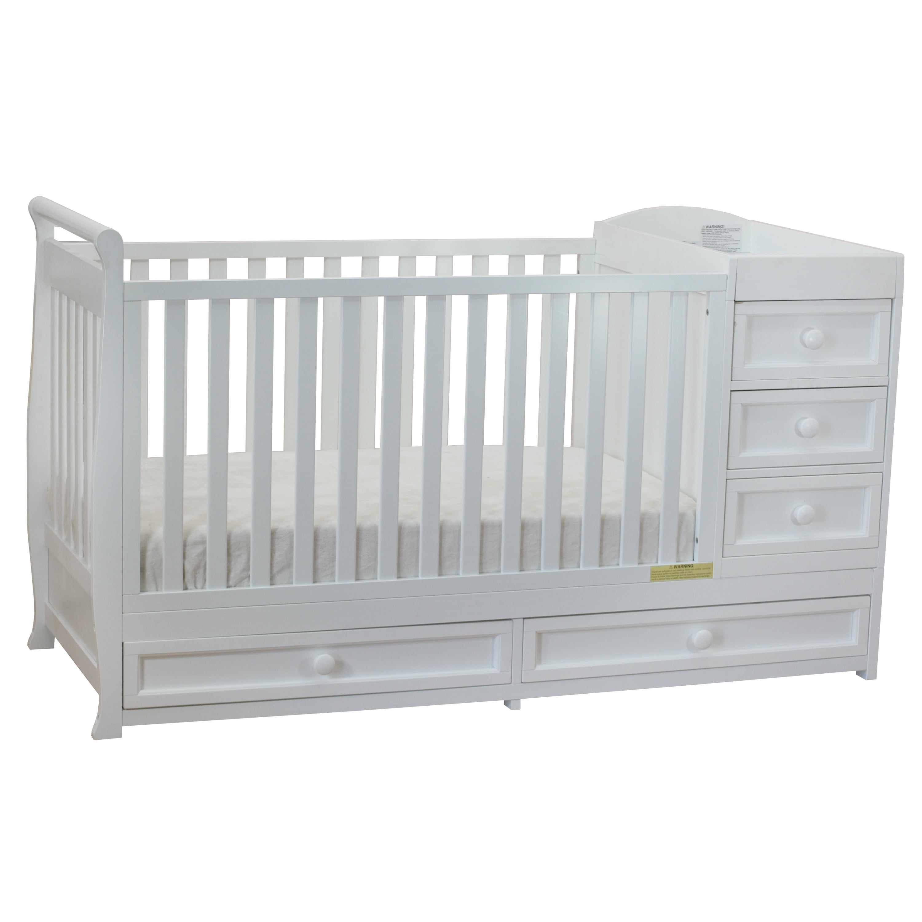 AFG Baby Furniture Daphne 2-in-1 Convertible Crib and Changer White
