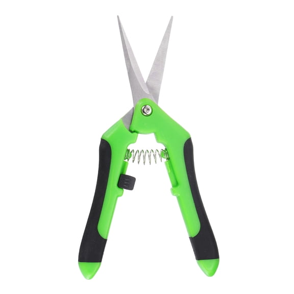 Pruning Shears 6.5" Stainless Steel Gardening Hand Scissors with Straight Precision Blades & Lock Garden Clippers for Cutting Flowers Trimming Plants, Green