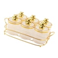 thumbnail image 4 of simhoa Kitchen Spice Jars 6 Grids with Tray Divided Nut Jars for Home Party Kitchen Transparent Gold, 4 of 8