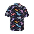 thumbnail image 4 of Xecao Cartoon Dinosaur print Hawaiian shirt - a stylish short-sleeve button-down for men, perfect for casual beach and tropical outings., 4 of 9