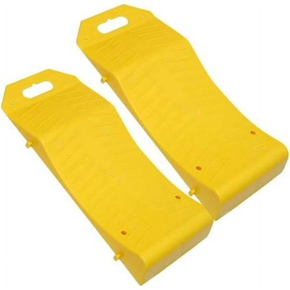 Zone Tech 2 PACK Tire Saver Ramps  Portable Highly Visible Yellow Tire Cradle Vehicle Travel Ramps for Storage-Flat Spot and Flat Tire Prevention