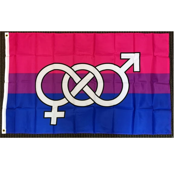 3x5 Bisexual Symbol Flag LGBT Pride Gay Lesbian Outdoor Banner Polyester New