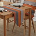 thumbnail image 2 of GFDYREE Burlap Linen Rustic Table Runners 16X72 Inches Long, Retro Barn Wood Orange Brown Table Runner Farmhouse Style for Coffee Table, Holiday Parties, Wedding, Events Dinner, Home Decor, 2 of 7