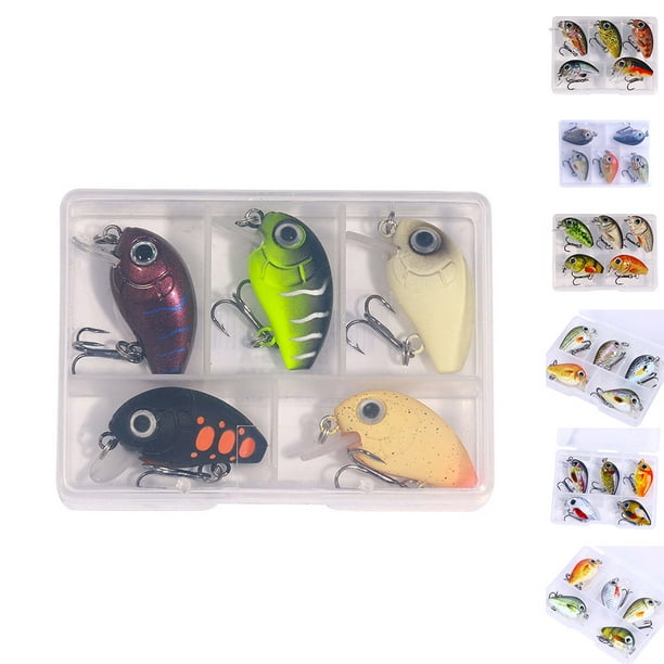 Ourlova 5PCS Micro Crankbait Fishing Lures Slow Sinking Durable Vib Set  Topwater Lures Kit For Bass Trout Fishing Lovers 