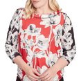 thumbnail image 4 of Alfred Dunner Womens Petite Dynamic Floral Vintage Watercolor Top, 4 of 4