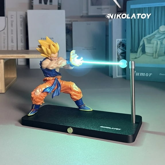 NikolaToy Dragon Ball Kakarotto Son Goku Kamehameha Wave Light Lamp Model Ornament Anime Peripheral Toys Gifts
