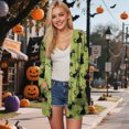 thumbnail image 2 of Towmus Women Halloween Long Sleeve Cardigan Cute Print Knitting Cardigan Long Sleeve Open Front Knitted Sweater Outwear Coat Tops, 2 of 6