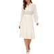 thumbnail image 2 of Falda elegante midi de cintura alta con cremallera lateral A-Line para mujeres Inspire Chic, 2 of 5