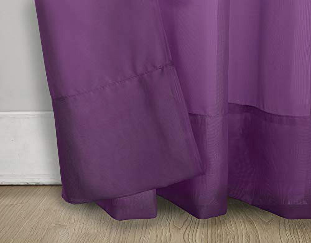 No. 918 Siren Voile Sheer Rod Pocket Curtain Panel, 59"x84", Purple
