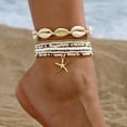 thumbnail image 4 of CFIOZYOS  Ankle Bracelet Set for Women, Gold Boho Bead Adjustable Anklet,  Beach Pearl Heart Starfish Foot Jewelry Gifts, 4 of 13