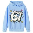 thumbnail image 3 of CAIXIA Hoodies for Girls 10-12 67 Graphic Print 67 Sweatshirt Kids Size Long Sleeve Going Out Tops Boys Pullover Fall Kids Clothes,Light Blue, 3 of 5