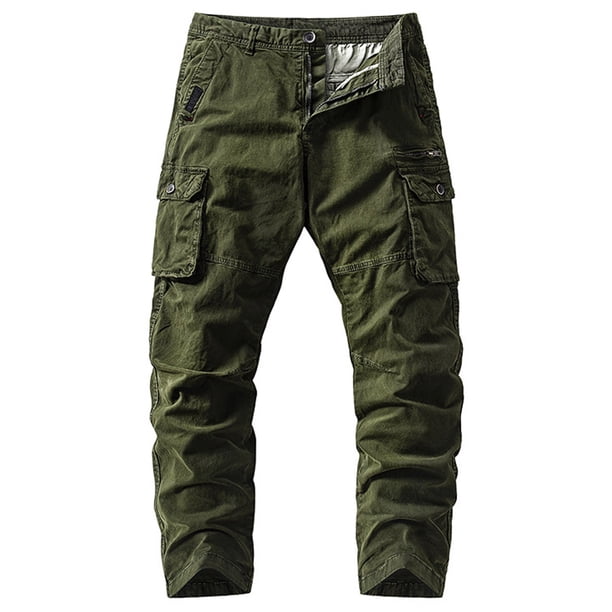 Pantalones largos para hombre, moda informal, cómodos, sólidos, con bolsillos, con cordón ajustable, pantalones regulares de poliéster para hombre.