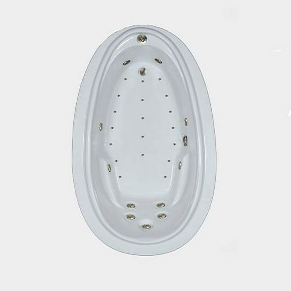 WaterTech Acrylic 72 in. x 44 in. Elite Series Drop-In Whirlpool and Air Bath Combination Tub - Biscuit