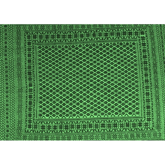 Ahgly Company Indoor Rectangle Persian Emerald Green Traditional Area Rugs, 8' x 12'