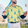 thumbnail image 5 of Lsque Blue Rabbit Pattern Mens Polo Golf Shirts Funny Graphics Shorts Sleeve Button Shirts Baseball T-shirt-Large, 5 of 7