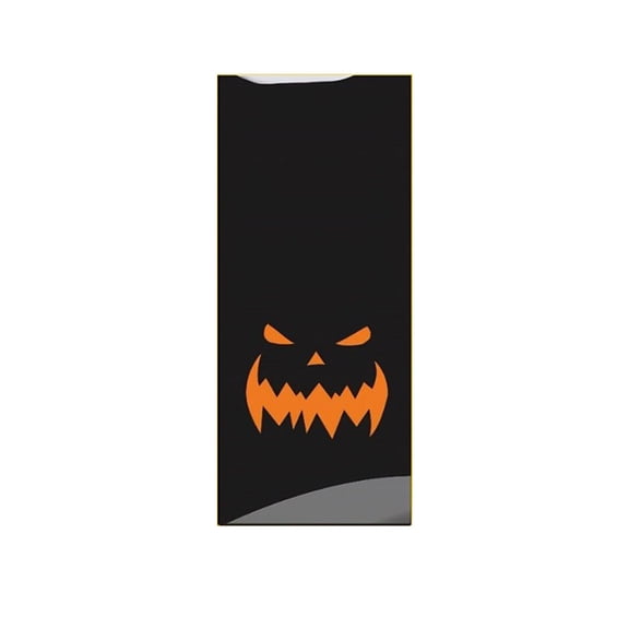 OCCOA 50 Pack Halloween Clear Cellophane Treat Bags with Closures for Snacks Goodies Party Favors Supplies and Gift Giving Food Grade Plastic Goodie Bag, Black