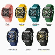 SMAEL Outdoor Sport Dual Display Alarm Digital Watch for Men Quartz Wristwatch Chronograph Silicone Band Male Clock Tonneau Dial