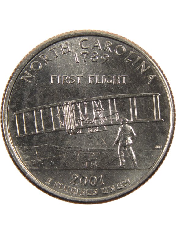 2001 D North Carolina State Quarter BU Uncirculated Clad 25c Coin