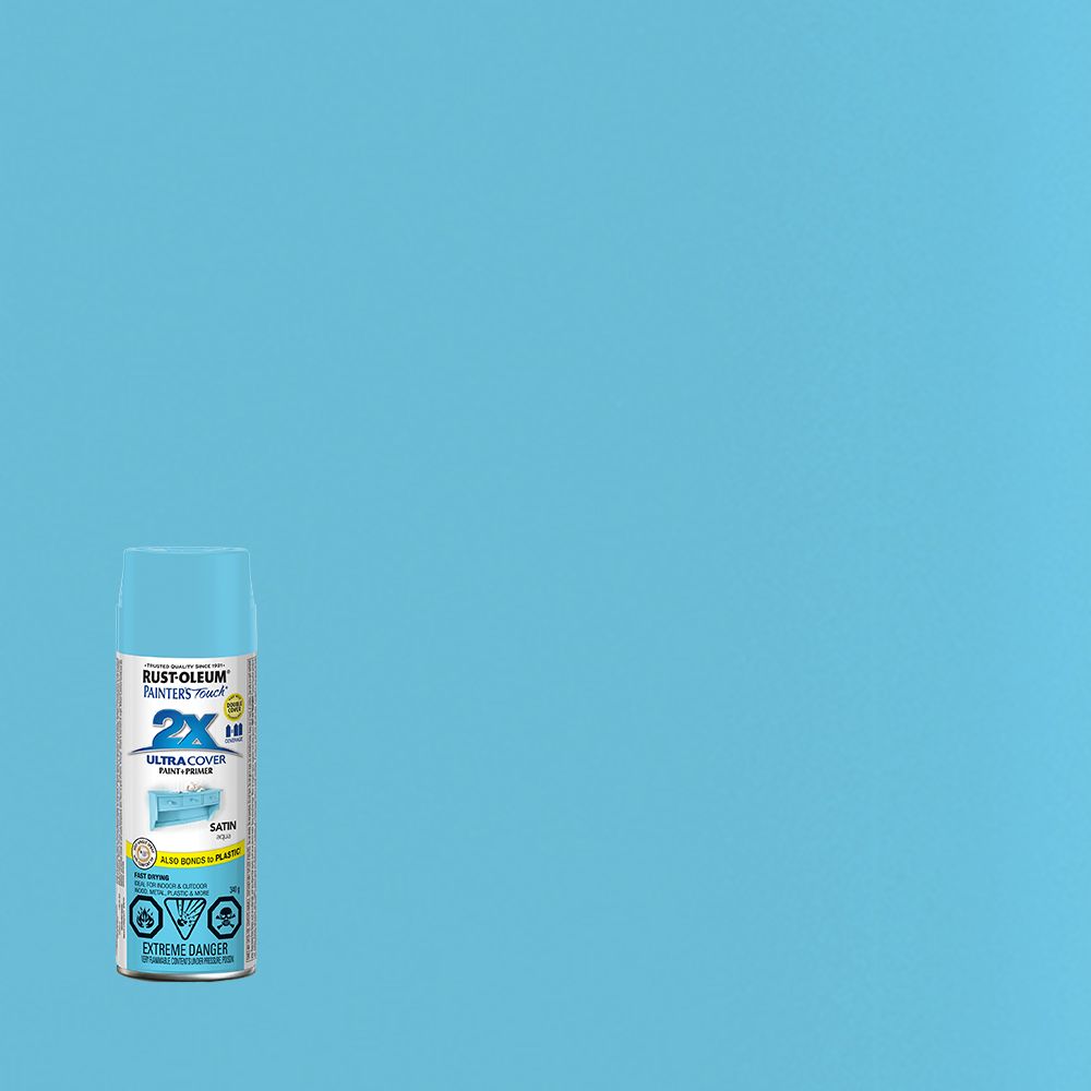 RustOleum Painter's Touch 2X Ultra Cover MultiPurpose Paint And Primer in Satin Aqua, 340 G