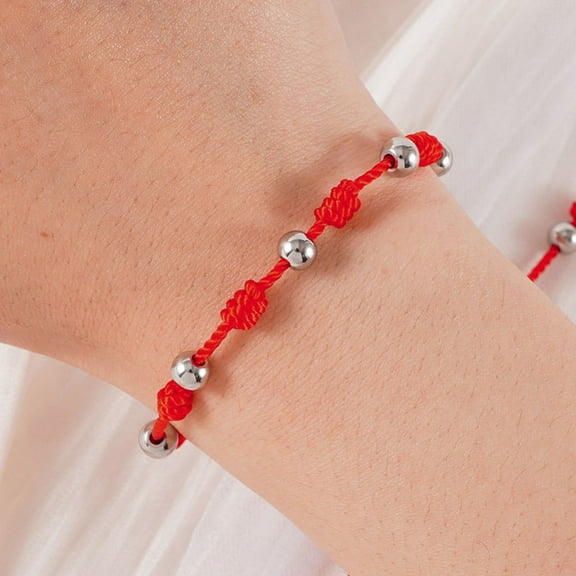YSNOOWE Elegant Stainless Steel Bracelet Red Women Daily Life 1Pack 11.8In